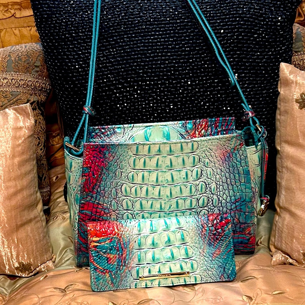 Beautiful Brahmin bag and wallet set